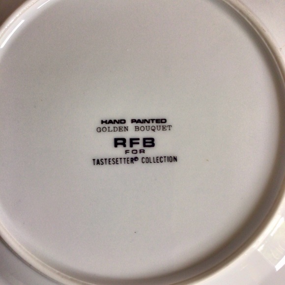 Vintage RFB for Tastesetter Golden Bouquet Plates - Set of 2 - Picture 9 of 9
